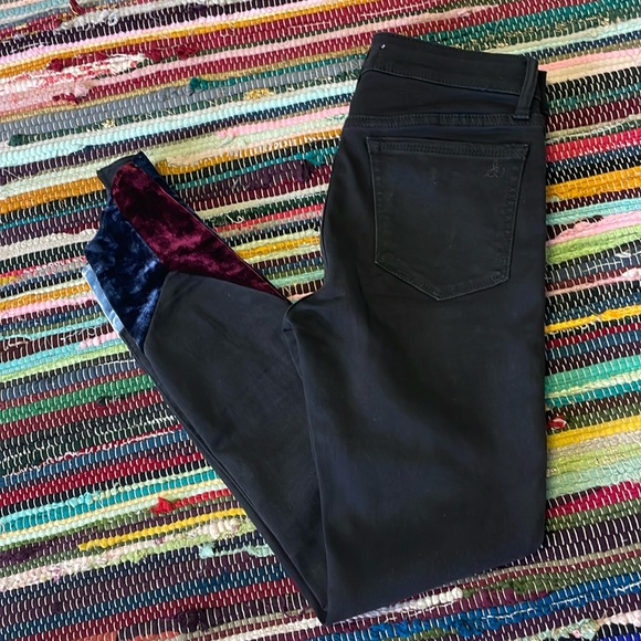 Sam Edelman The Kitten Black  Skinny  Ankle Jeans with Velvet Hemline-#1966 - Picture 2 of 15